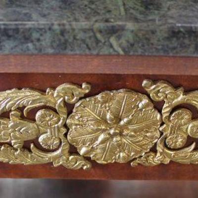  Mahogany French Style Marble Top One Drawer Server with Applied Bronze and Lady Heads

Auction Estimate $100-$300 â€“ Located Inside 