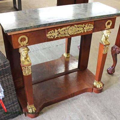  Mahogany French Style Marble Top One Drawer Server with Applied Bronze and Lady Heads

Auction Estimate $100-$300 â€“ Located Inside 