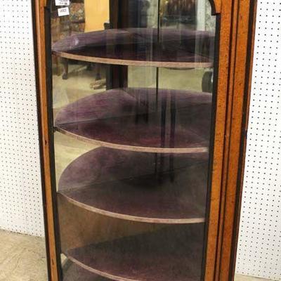  ANTIQUE Birdseye Maple Biedermeier Style Curved Glass Corner Cabinet with Keys

Auction Estimate $300-$600 â€“ Located Inside 