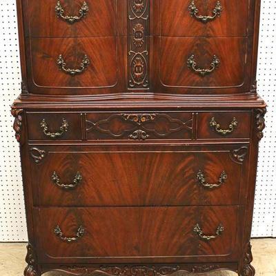  Burl Mahogany French Style High Chest and Low Chest

Auction Estimate $300-$600 â€“ Located Inside 