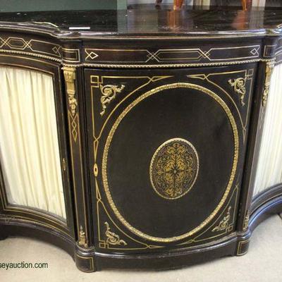  BEAUTIFUL ANTIQUE French Empire Credenza with all Brass Inlay in the Black Ebonized with Applied Bronze

Auction Estimate $300-$600 â€“...