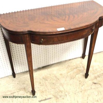  Burl Mahogany Spade Foot and Clover Front One Drawer Game Table sold by JB VanSciver

Auction Estimate $200-$400 â€“ Located Inside 
