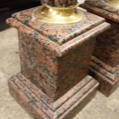  PAIR of Marble and Bronze French Style Pedetal

Located Inside â€“ Auction Esitmate $200-$400 