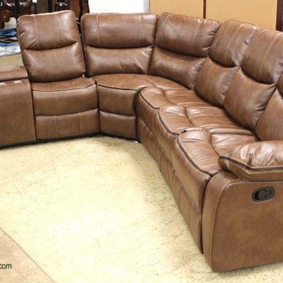  New 3 Piece Leather Sectional Sofa with Triple Recliners and Drink Holders

Auction Estimate $500-$1000 â€“ Located Inside 