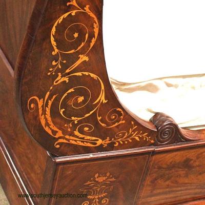  ELABORATE ANTIQUE French Empire Mahogany Day Bed with Beautiful Inlay and Custom Box Spring and Mattress

Auction Estimate $400-$800 â€“...