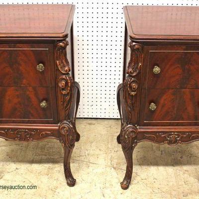  PAIR of Burl Mahogany French Style Night Stands

Auction Estimate $100-$300 â€“ Located Inside 