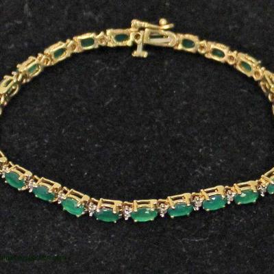 14 Karat yellow Gold Oval Emeralds and Diamond Bracelet
Auction Estimate $500-$1000 â€“ Located Inside
