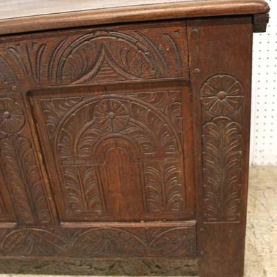  ANTIQUE Carved Oak Blanket Box

Auction Estimate $200-$400 â€“ Located Inside 