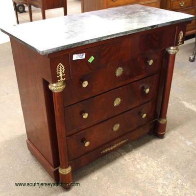  Mahogany Empire French Style Marble Top 4 Drawer Chest with Applied Bronze

Auction Estimate $100-$300 â€“ Located Inside 
