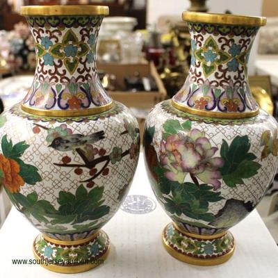  Selection of Asian Style CloisonnÃ©, Enamel and Brass Vases

Auction Estimate $40-$100 â€“ Located Inside 