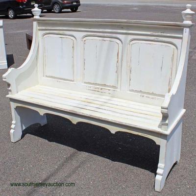  High Back Paint Decorated Panel Back Bench

Auction Estimate $100-$300 â€“ Located Inside 