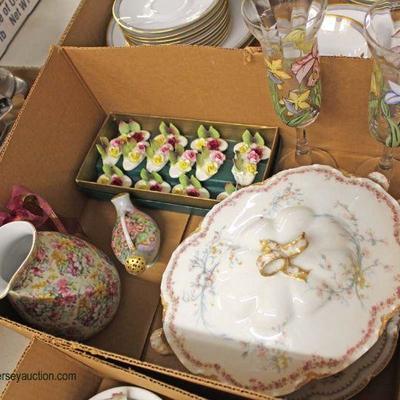  Box Lot Soup Tureen, Vase and â€œStaffordshireâ€ Porcelain Place Card Settings

Auction Estimate $30-$60 â€“ Located Inside 