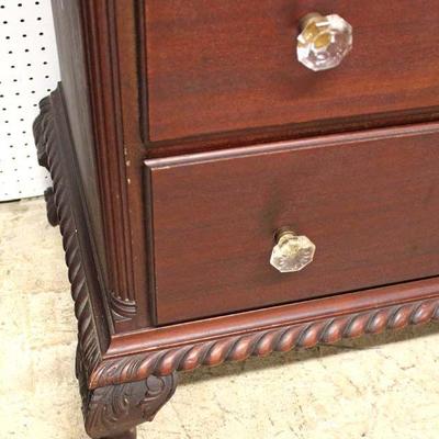  ANTIQUE SOLID Mahogany Bonnet Top Shell Carved Ball and Claw Chest Attribute to Feldenkreis Furniture

Auction Estimate $300-$600 â€“...