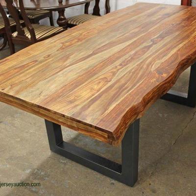  Slab Top Red Wood Metal Base Farm Table

Auction Estimate $300-$600 â€“ Located Inside 