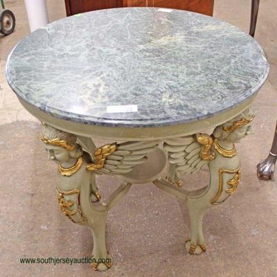  Marble Top Full Wing Griffin Carved Paint Decorated French Style Table

Auction Estimate $100-$300 â€“ Located Inside 