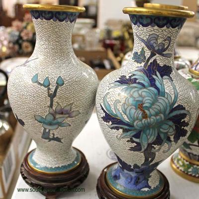  Selection of Asian Style CloisonnÃ©, Enamel and Brass Vases

Auction Estimate $40-$100 â€“ Located Inside 