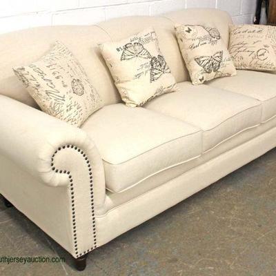  NEW Upholstered Decorator Sofa with Throw Pillows

Auction Estimate $200-$400 â€“ Located Inside 