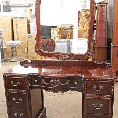  Mahogany Carved Vanity with Carved Mirror

Auction Estimate $100-$200 â€“ Located Inside 