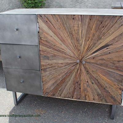  Industrial Style TEAK Burst Natural Wood Bar

Auction Estimate $300-$600 â€“ Located Inside 