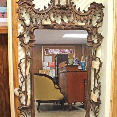  Chinese Chippendale Style SOLID Mahogany Highley Carced Mirror

with Bell Decorations at Top and Still Crated with Custom Crate for Easy...