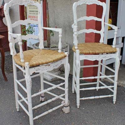  PAIR of French Style High Top Rush Bottom Bar Stools in the White Wash

Auction Estimate $100-$200 â€“ Located Inside

 

   PAIR of...