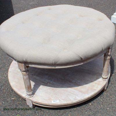  Country Upholstered Top Round Ottoman in the Natural Finish

Auction Estimate $100-$300 â€“ Located Inside 