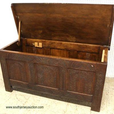  ANTIQUE Carved Oak Blanket Box

Auction Estimate $200-$400 â€“ Located Inside 