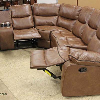  New 3 Piece Leather Sectional Sofa with Triple Recliners and Drink Holders

Auction Estimate $500-$1000 â€“ Located Inside 