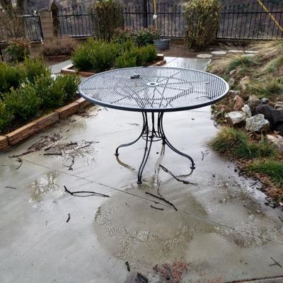 Wrought iron patio table