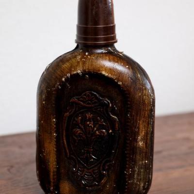 Vintage leather cover British  flask 