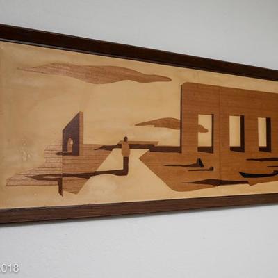 Fran Arnet mid century wooden surreal wall art