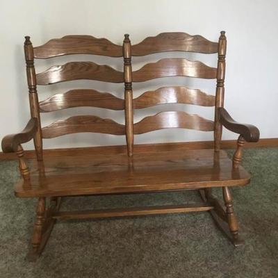 Solid Oak Double Rocker