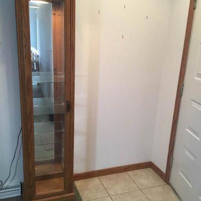 Tall Lighted 4 Shelf Curio Cabinet