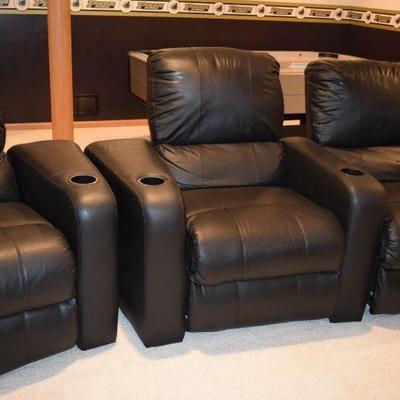 Black Leather Theater Chairs
