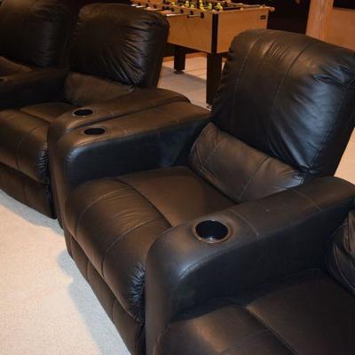 Black Leather Theater Chairs
