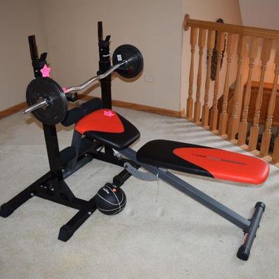 Exercise Adjustable Bench with Barbell