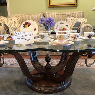 A lovely collection of English tea cups & saucers.