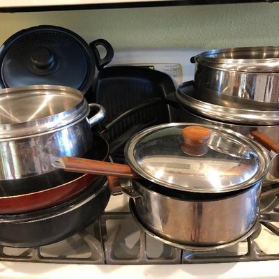 Pots, pans. 