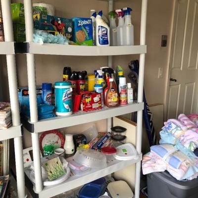 Cleaning supplies, plasticware.