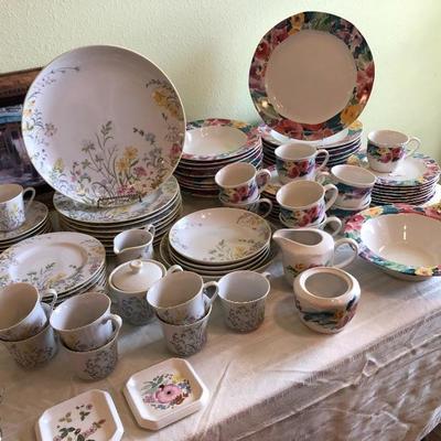 Several sets of dishes.