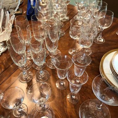 Crystal stemware.