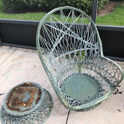 Many pieces of Vintage spun fiberglass outdoor furniture!