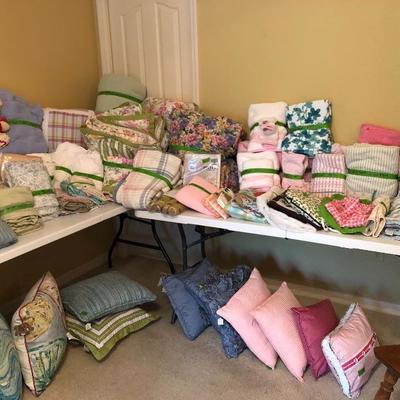 Linens, pillows, blankets.