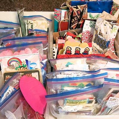 Gift bags, gift cards, toys, party supplies, etc.