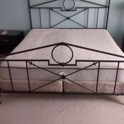 King Size Wrought Iron Bed with Sealy Mattress