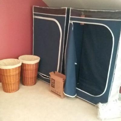 Portable Closets, Wood Hangers, Wicker Hampers, and Closet Organizers