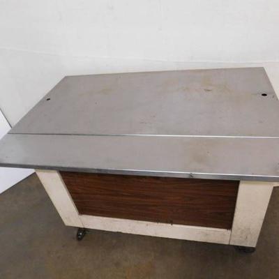 Volrath Metal Rolling Table with Stainless Top