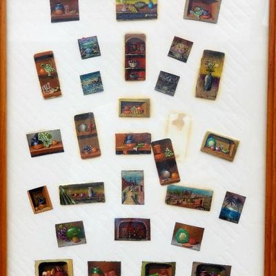 One of several sets of miniature oil paintings