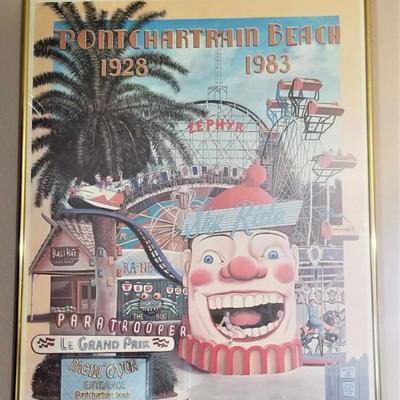 Brad Thompson signed Ponchartrain Beach poster - this is one getting hard to find.