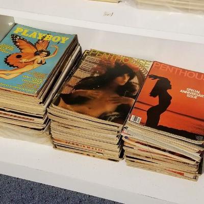 Selection of early Playboy magazines.